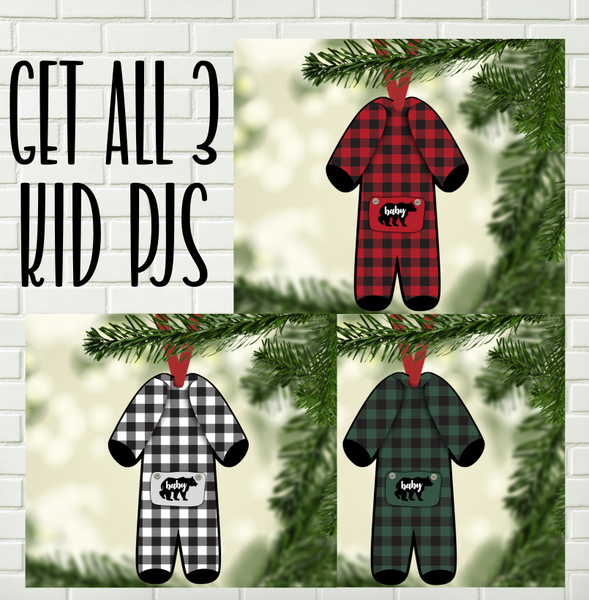 Digital design- Kid Pajamas plaid baby bear