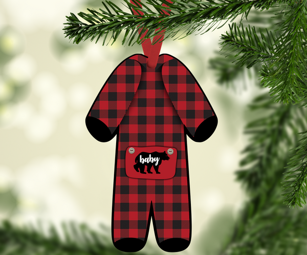 Digital design- Kid Pajamas plaid baby bear