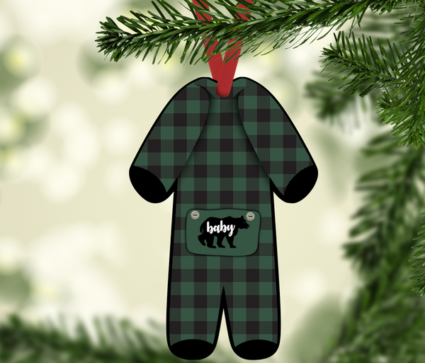 Digital design- Kid Pajamas plaid baby bear