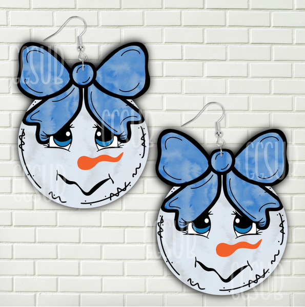Digital design- Snowman with blue bow