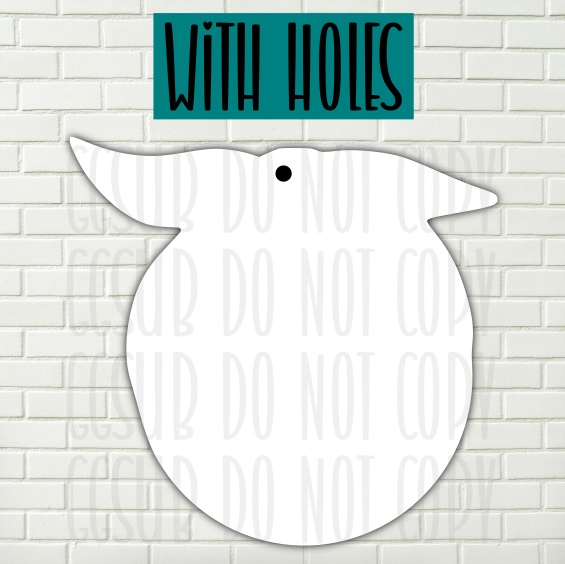 MDF - Ball with headband door hanger WITH holes 3 sizes to choose from