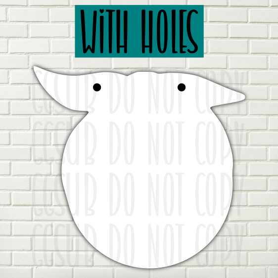 MDF - Ball with headband door hanger WITH holes 3 sizes to choose from