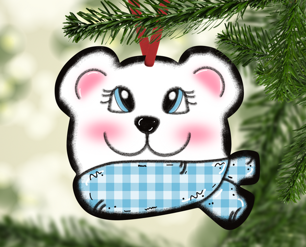 Digtial design - Plaid polar bear head
