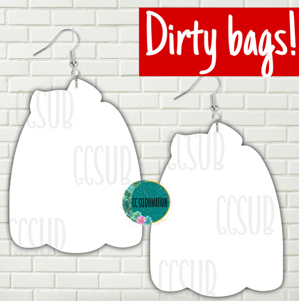 Dirty bag - 1.5 inch tall pumpkin- 10 pairs single sided