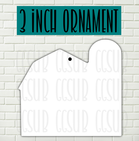 MDF - [3 INCHES] - Barn with silo 10pc or 25pc Ornament Bundle Price