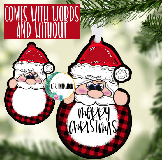 Digital design -Plaid Santa with bulb