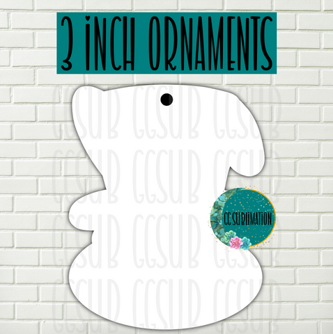 MDF - [3 INCHES] - Bunny with top hat 10pc or 25pc Ornament Bundle Price