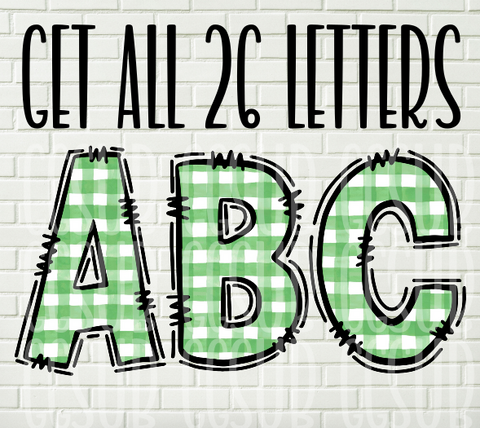 Digital design - Green plaid letters