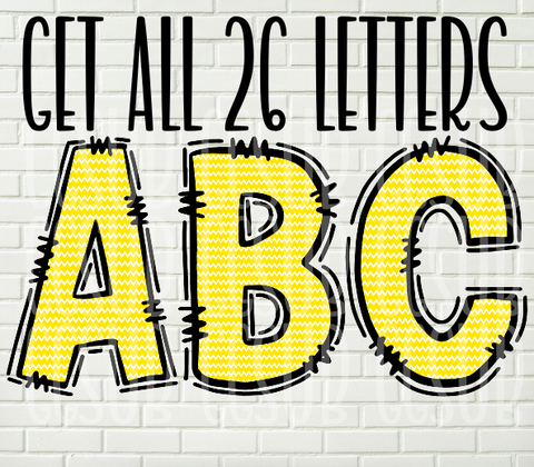 Digital design - Yellow chevron letters