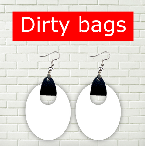 Dirty bag - 1.5 inch Oval earrings for leather 10 pairs. (Leather and hardware not included)