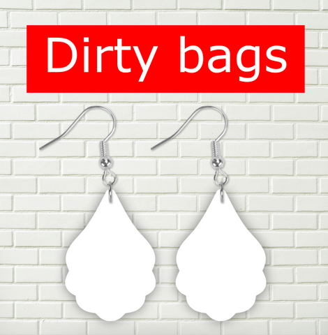Dirty bag - 1.5 inch scallop tear drop 10 pairs single sided