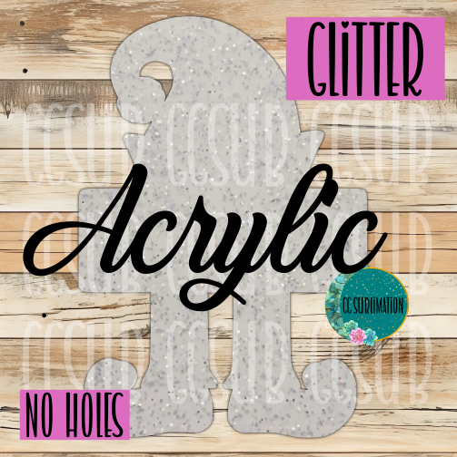 Acrylic Glitter Elf sign 10 or 20 count 2 inch size - Sublimation Acrylic