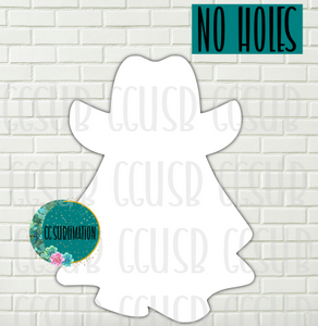 MDF - Cowboy ghost withOUT holes 2 sizes to choose from (great for badge reels & hairbow centers)