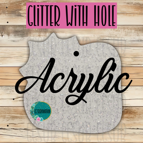 Acrylic Glitter Sun and pool With or Without Hole - Sublimation Acrylic