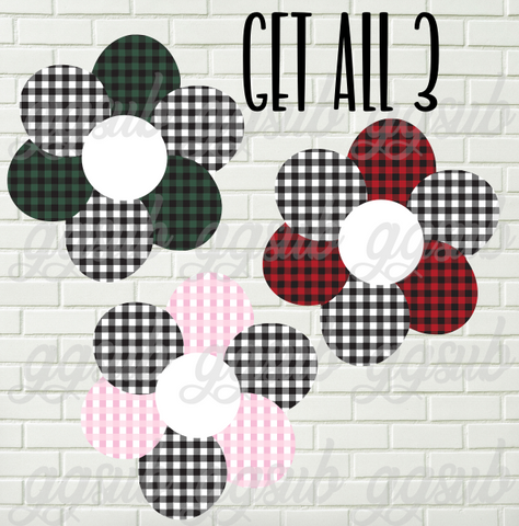 Digital design -  Chubby flower plaid bundle