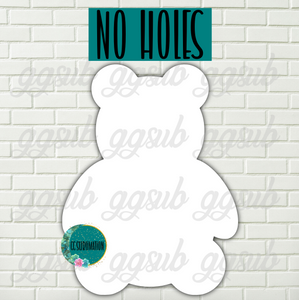 MDF - Teddy bear withOUT holes 2 sizes to choose from (great for badge reels & hairbow centers) (Copy)