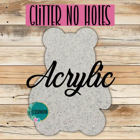 Acrylic Glitter Teddy bear 10 or 20 count 1.5 & 2 inch size - Sublimation Acrylic