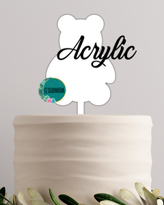 Acrylic Teddy bear cake topper - Sublimation Acrylic