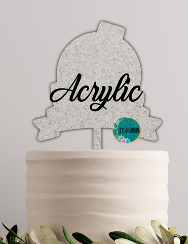 GLITTER Acrylic Fishing cake topper - Sublimation Acrylic