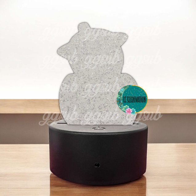 GLITTER Acrylic Animal in pumpkin Light Base Blank - Sublimation Acrylic