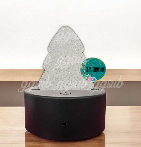 GLITTER  Acrylic Chubby tree Light Base Blank - Sublimation Acrylic