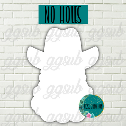 MDF - Cowboy Santa withOUT holes 2 sizes to choose from (great for badge reels & hairbow centers)