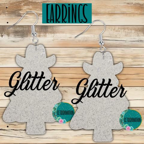 Acrylic Glitter Cowboy Tree 5 & 10 pairs 1.5 & 2 inch size - Sublimation Acrylic