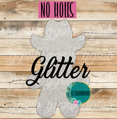 Glitter Cowboy Gingerbread man With or Without Hole - Sublimation Acrylic