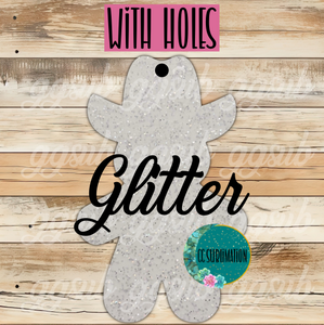 Glitter Cowboy Gingerbread man With or Without Hole - Sublimation Acrylic