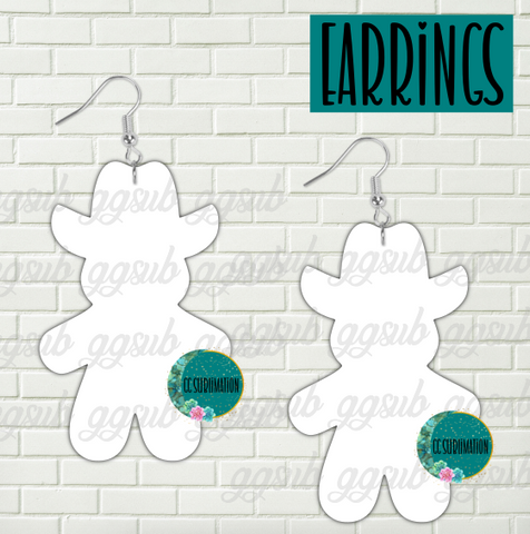 MDF - Cowboy Gingerbread earrings 2 sizes to choose from