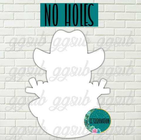 MDF - Cowboy Snowman withOUT holes 2 sizes to choose from (great for badge reels & hairbow centers)