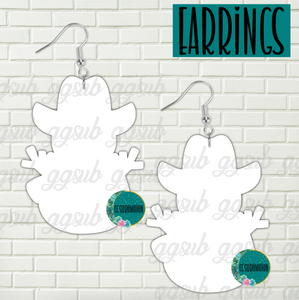 MDF - Cowboy snowman earrings 2 sizes to choose from