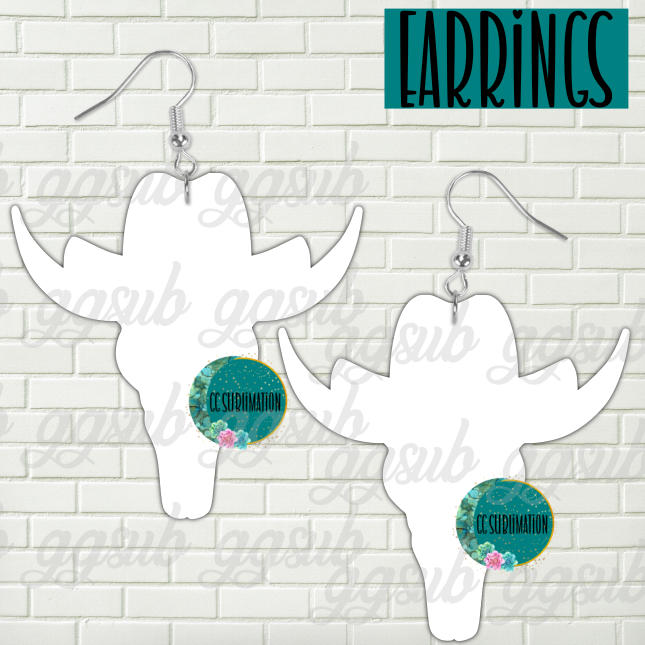 MDF - Cowboy Bull earrings 2 sizes to choose from