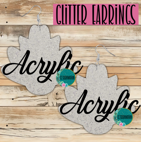 Acrylic Glitter Cowboy Turkey 5 & 10 pairs 1.5 & 2 inch size - Sublimation Acrylic