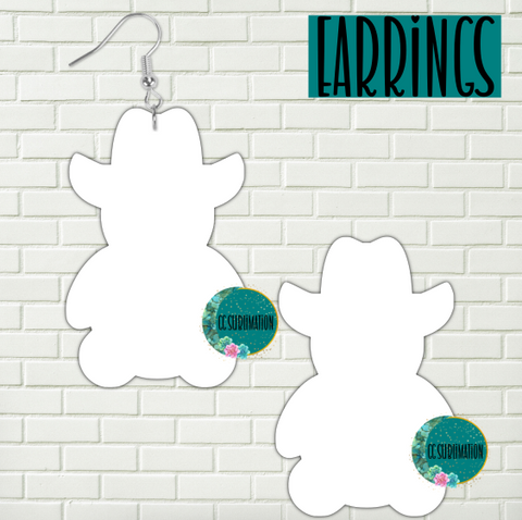 MDF - Cowboy Bear earrings 2 sizes to choose from