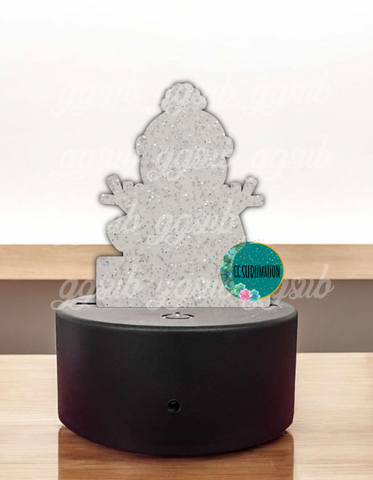 GLITTER  Acrylic Snowman Light Base Blank - Sublimation Acrylic