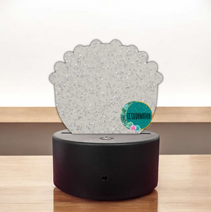 GLITTER  Acrylic Flower round Light Base Blank - Sublimation Acrylic