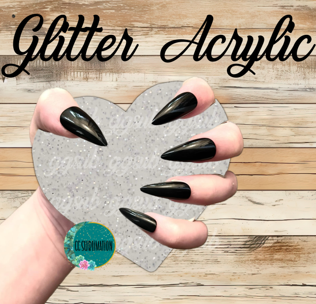 Acrylic Glitter Nail prop Heart - Sublimation Acrylic