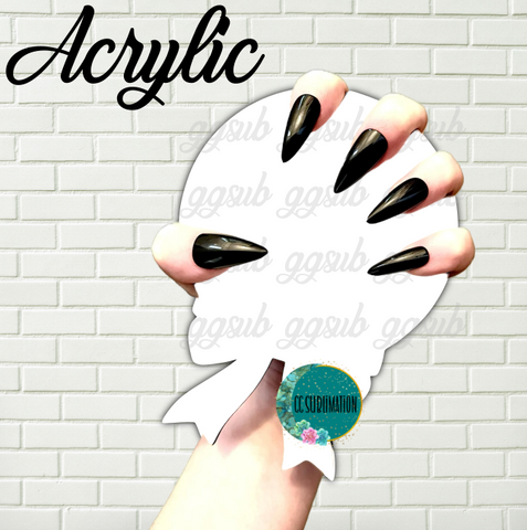 Acrylic Nail prop Round With Bow- Sublimation Acrylic