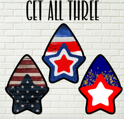 Digital design - Star tear drop bundle fourth of july design