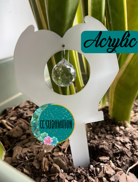 Handing holding heart with hole Garden Stake - Sublimation Acrylic