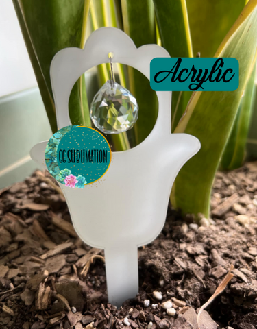 Hamsa hand with hole Garden Stake - Sublimation Acrylic
