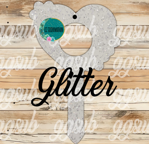 Heart with flowers with hole Garden Stake - Sublimation GLITTER Acrylic