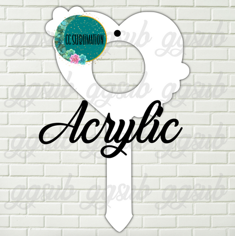 Heart with flowers with hole Garden Stake - Sublimation Acrylic