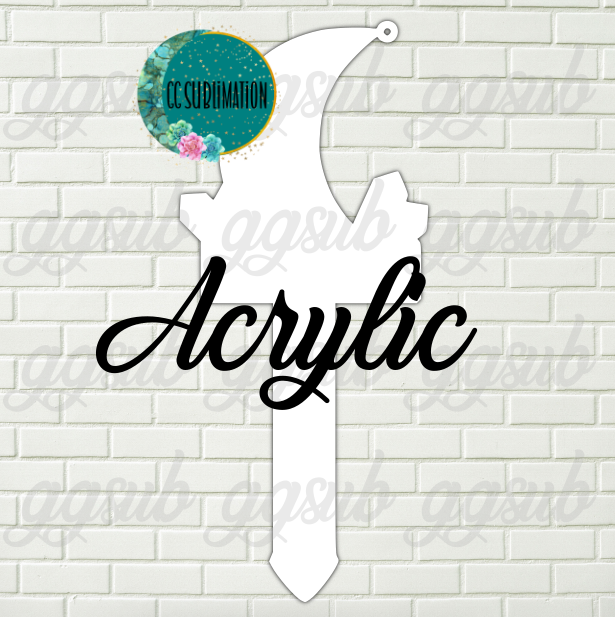 Moon with crystals with hole Garden Stake - Sublimation Acrylic