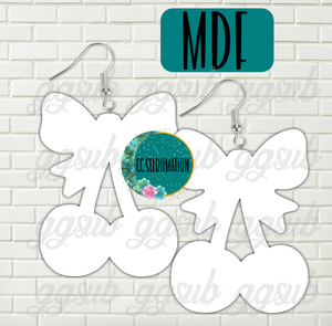 MDF - Cherries with bow earrings 3 sizes to choose from