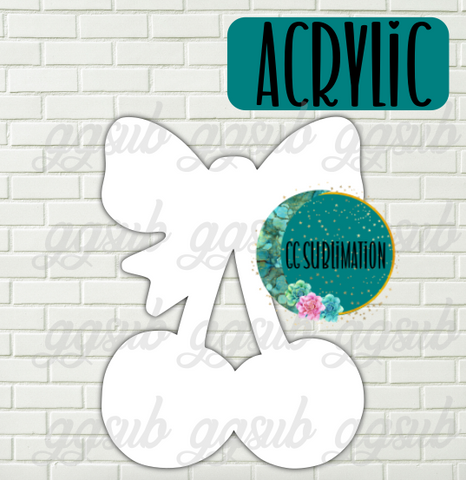 Acrylic Cherries with bow 10 or 20 count 1.5 & 2 inch size - Sublimation Acrylic