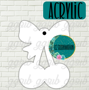 Acrylic Cherries with bow With or Without Hole - Sublimation Acrylic