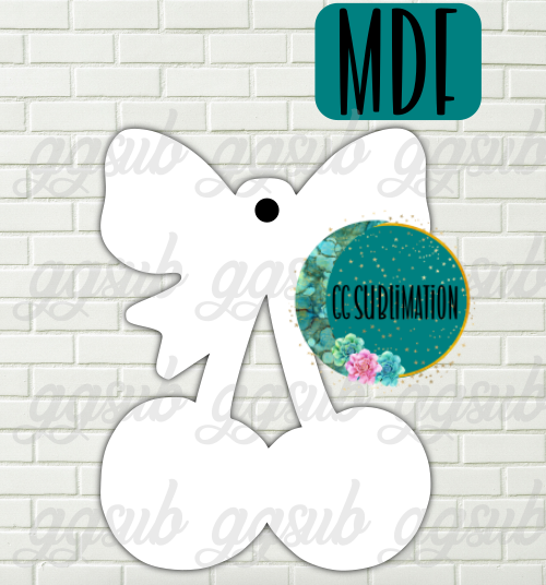 MDF - Cherries with bow With and WITHOUT holes