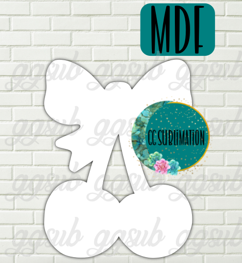 MDF - Cherries with bow With and WITHOUT holes